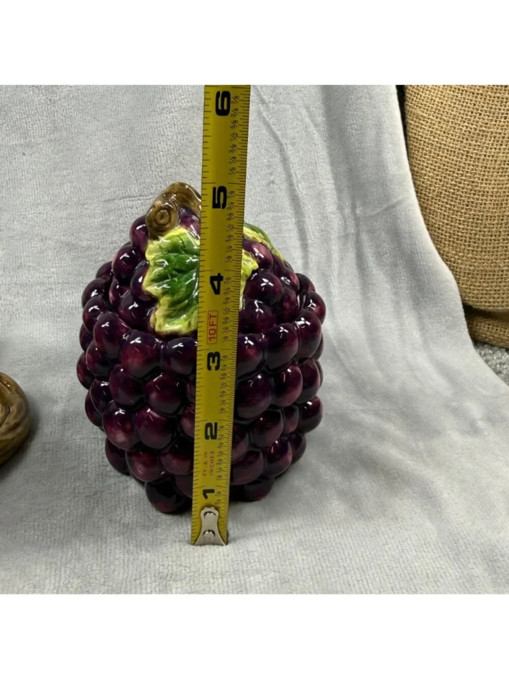 Grape-Themed Ceramic Pitcher Sugar Bowl Set Kitchen Decor Vintage 2 Piece Set KK